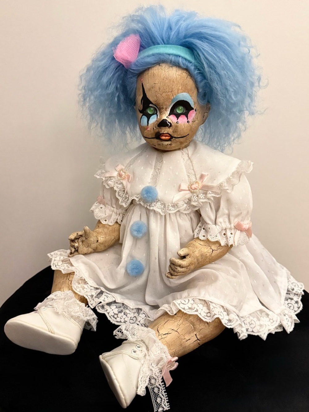 OOAK Custom Gothic Spooky Creepy Scary Cute Clown Porcelain Doll